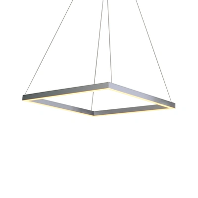 Vonn Lighting Atria Vmc31620al 20" Integrated Led Pendant Light Square Height Adjustable Chandelier In Silver