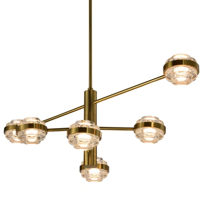 Vonn Lighting Milano Vac333rd6ab 40" 6-light Pendant Lighting Integrated Led Chandelier In Antique Brass With Heig