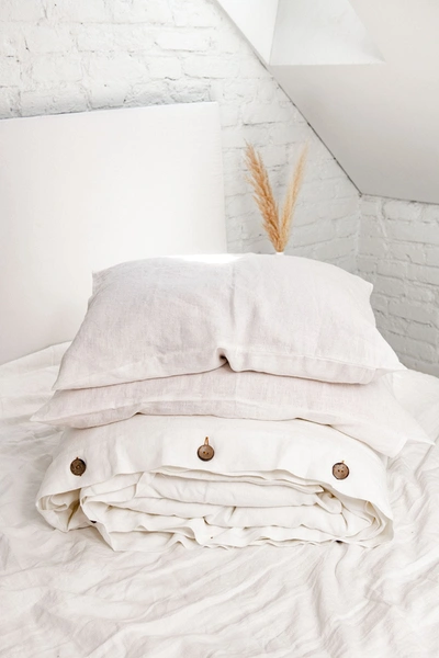 Amourlinen Linen Bedding Set In White