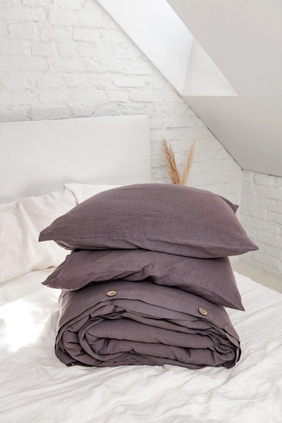 Amourlinen Linen Bedding Set In Dusty Lavender