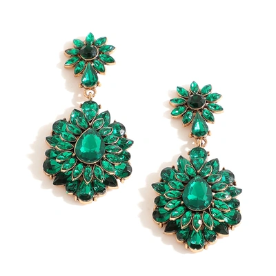Sohi Green Color Green Stone Designer Drop Earrings For Women's