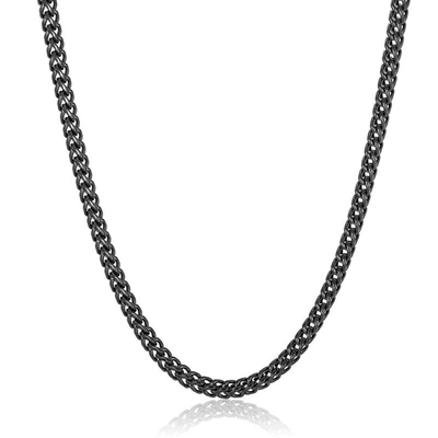 Crucible Jewelry Crucible Los Angeles 5mm Stainless Steel Rounded Franco Chain 24 Inches In Black