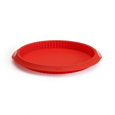 Lekue Silicone Perforated Quiche Pan, Red