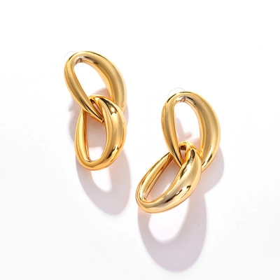 Sohi Gold Plated Designer Drop Earring In Silver