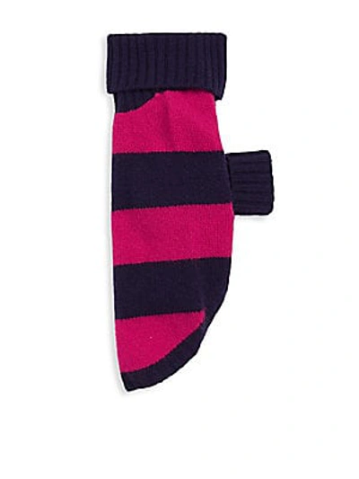 Polo Ralph Lauren Wool & Cashmere Striped Dog Sweater In Pink
