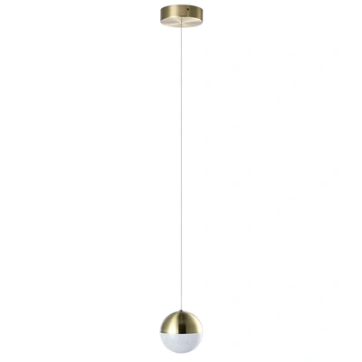 Vonn Lighting Ravello Vap2281brs 5" Integrated Led Pendant Lighting Fixture With Globe Shade, Brass