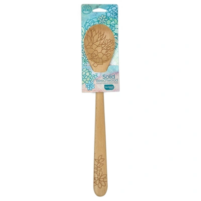 Talisman Designs Laser Etched Beechwood Sauce Spoon, Succulent Collection In Brown