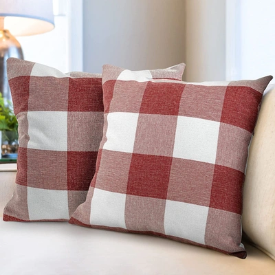 Zulay Kitchen Pack Of 2 Buffalo Plaid Throw Pillow Covers (20x20 Inch)