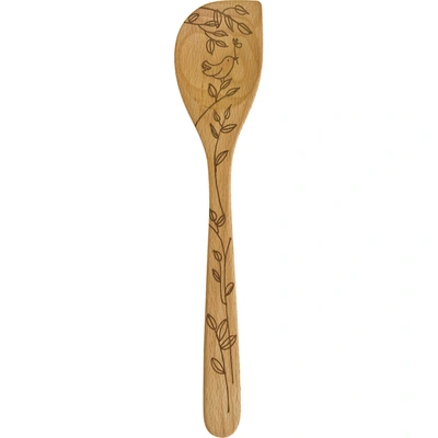 Talisman Designs Laser Etched Beechwood Corner Spoon, Nature Collection, Set Of 1 In Brown