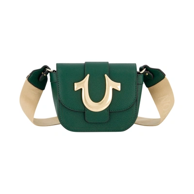 True Religion Mini Flap Crossbody Black In Green