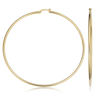 Fremada 14k Yellow Gold Large Hoop Earrings (2x70mm)