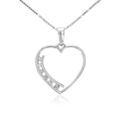 Vir Jewels 1/10 Cttw Diamond Pendant, Diamond Pendant Necklace For Women In 0.925 Sterling Silver With Rhodium,