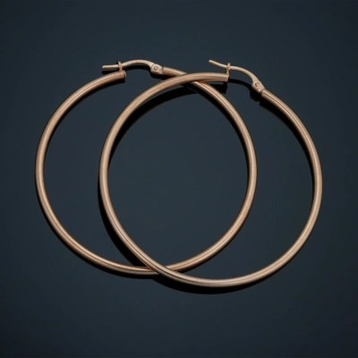 Fremada 10k Rose Gold Polished Hoop Earrings (2x45 Mm)