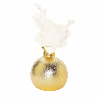 Vivience Gold Diffuser Tall White Flower, "lily Of The Valley" Scent