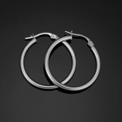 Fremada 10k White Gold Polished Hoop Earrings (2x20 Mm)