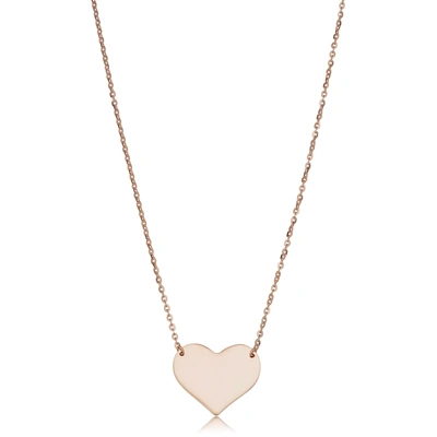 Fremada 10k Rose Gold High Polish Heart Necklace (18 Inch)