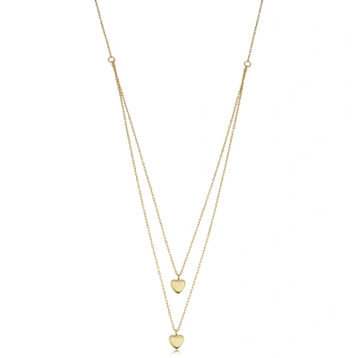 Fremada 14k Yellow Gold Heart Layered Necklace (adjusts To 17 Or 18 Inch)