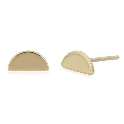 Fremada 14k Yellow Gold Half Moon Half Circle Stud Earrings