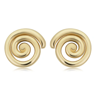 Fremada 14k Yellow Gold Swirl Stud Earrings