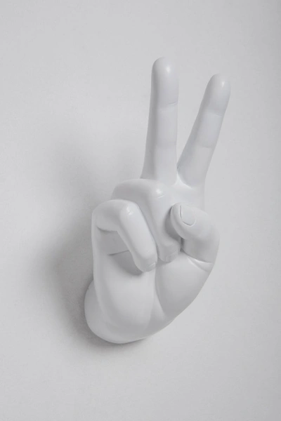 Interior Illusion Plus Interior Illusions Plus White Peace Hand Wall Mount - 8.5" Tall