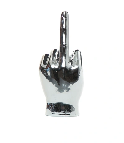 Interior Illusion Plus Interior Illusions Plus Silver Middle Finger Hand Tabletop - 9" Tall