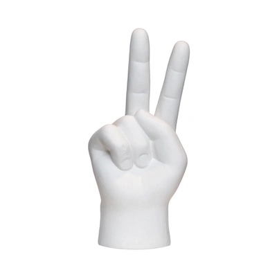 Interior Illusion Plus Interior Illusions Plus White Peace Sign Tabletop - 8" Tall