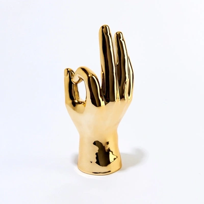 Interior Illusion Plus Interior Illusions Plus Gold "ok" Hand Tabletop Decor - 9" Tall