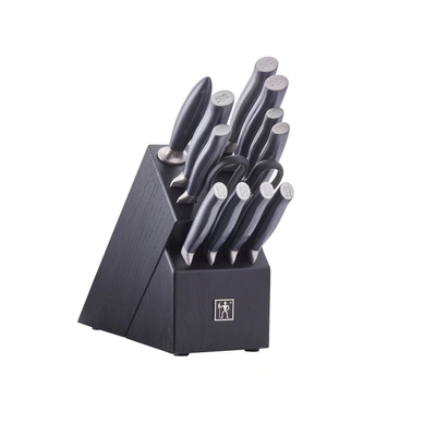 Henckels Graphite 13-pc Knife Set With Block, Kitchen Knife Sharpener, Chef Knife, Steak Knife, Black, Stainl