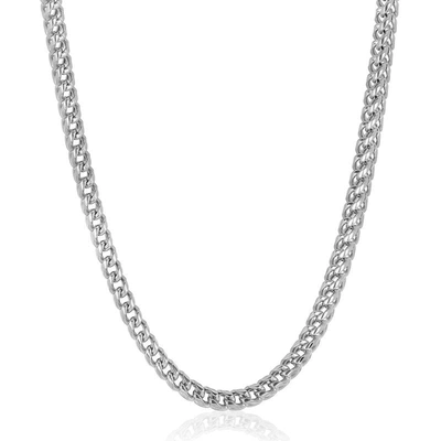 Crucible Jewelry Crucible Los Angeles 7mm Stainless Steel Rounded Franco Chain 26 Inches In Silver
