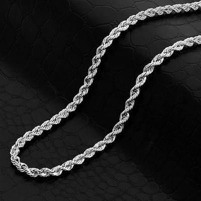 Crucible Jewelry Crucible Los Angeles Polished Stainless Steel 4mm Rope Chain Necklace - 30" In Silver
