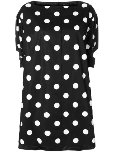 Marc Jacobs Polka-dot Stretch-cotton Dress In Black