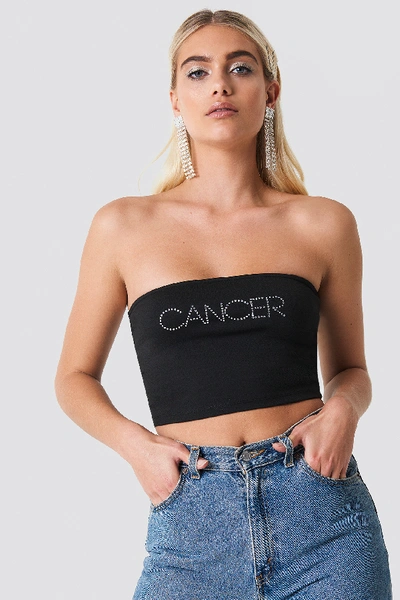 Galore X Na-kd Decorative Tube Top Black In Cancer