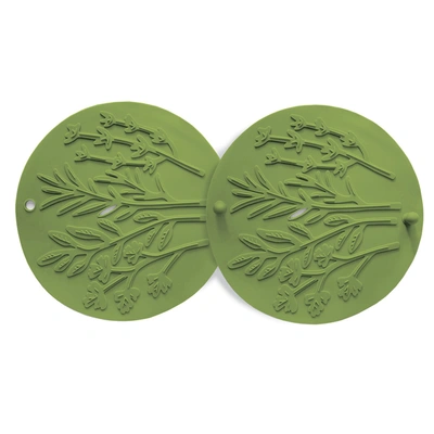 Talisman Designs Silicone Steamer & Roasting Shields, Set Of 2, Green