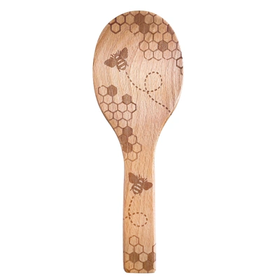 Talisman Designs Laser Etched Beechwood Rice Paddle, Honey Bee Collection In Brown