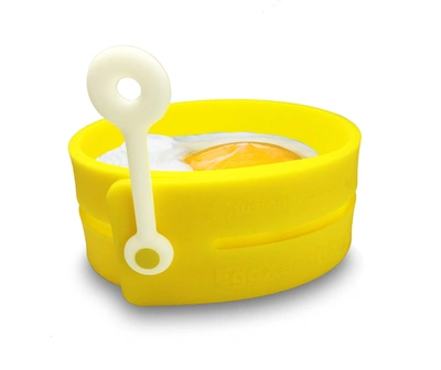 Fusionbrands Eggxactring Adjustible Silicone Egg Ring, Yellow