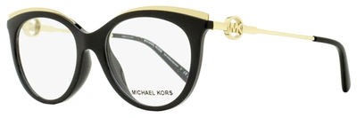 Michael Kors Women's Ajaccio Eyeglasses Mk4089u 3005 Black/gold 51mm In Multi