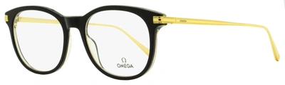 Omega Men's Pantos Eyeglasses Om5013 005 Black/gold 53mm In Multi