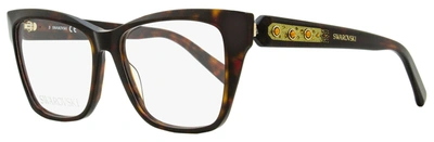 Swarovski Women's Square Eyeglasses Sk5468 052 Dark Havana 53mm In Multi