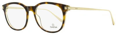 Omega Men's Pantos Eyeglasses Om5013 056 Havana/gold 53mm In Multi