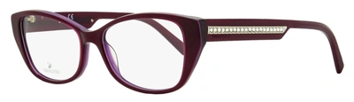 Swarovski Women's Rectangular Eyeglasses Sk5391 081 Violet 53mm In Multi