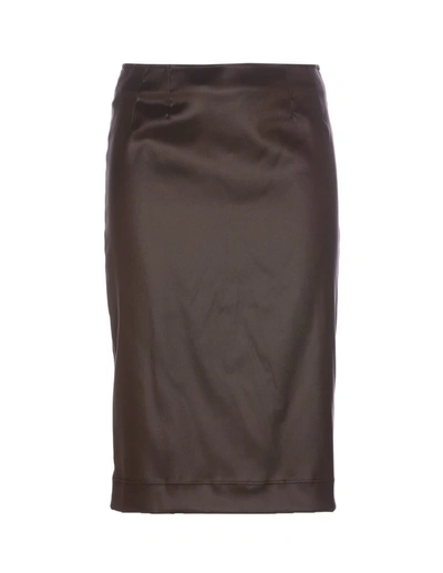 Dolce & Gabbana Tight Midi Skirt In Brown