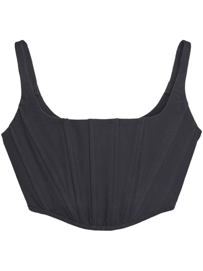 Marc Jacobs Leather Corset-style Cropped Top In Black