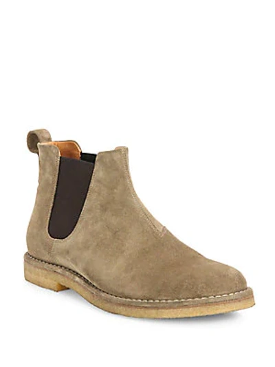 Vince Classic Suede Chelsea Boots In Flint