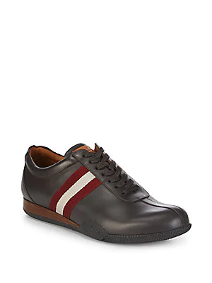 Bally Frenz Lace-up Leather Sneakers In Dark Brown | ModeSens