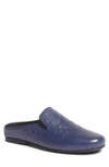 Carlos Santana Achilles Ostrich Embossed Leather Mule In Blue