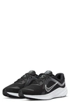 Nike Quest 5 Road Running Shoe In Black/ White/ Smoke Grey
