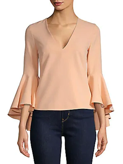 Milly Nicole Bell-sleeve Top In Peach