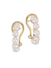 Mikimoto Women's 8mm White Cultured Akoya Pearl & 18k Yellow Gold Drop Earrings