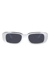 Aire Ceres 51mm Rectangular Sunglasses In Silver Chrome