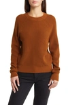 Treasure & Bond Thermal Knit Cotton Sweater In Rust Russet
